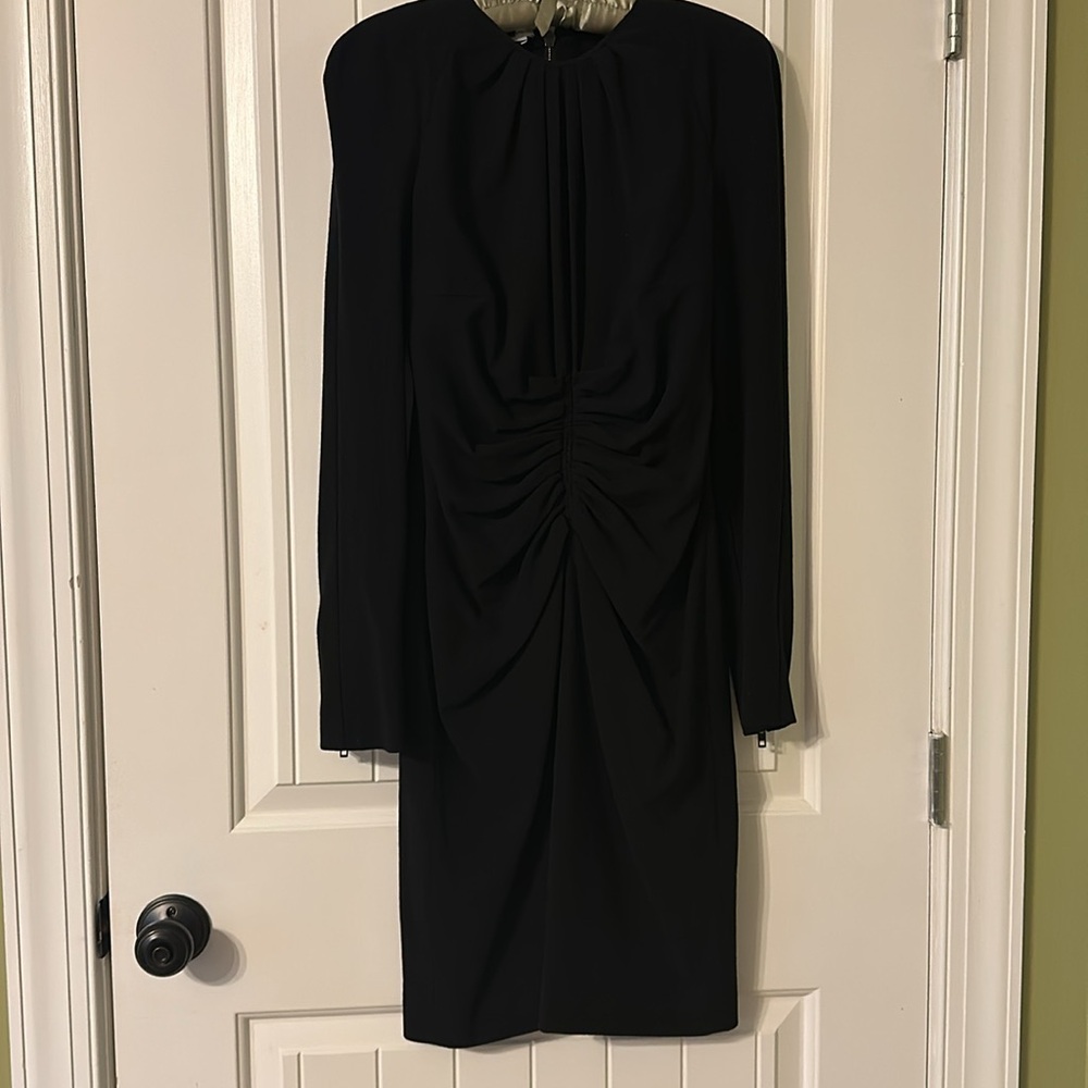 Black Givenchy Long Sleeve Midi Dress
